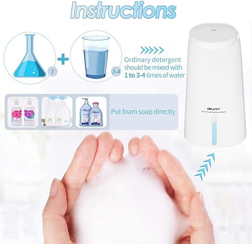 Miniatura 4 de Dispensador de jabón automático 2020, dispensador de jabón espumoso sin contacto, dispensador de líquido con sensor eléctrico a pilas, botella