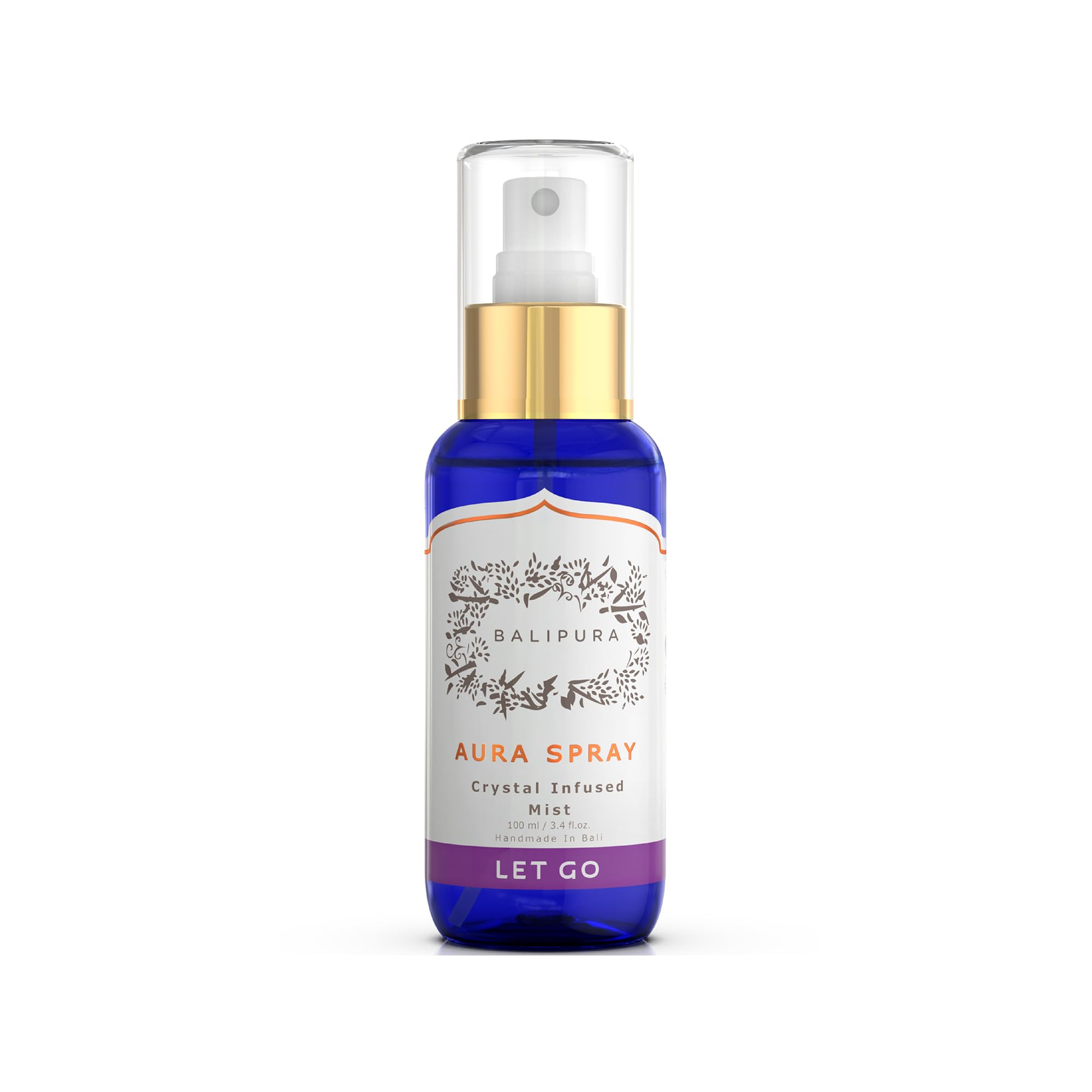 BALIPURA - Let Go Aura Healing Crystal Spray - Avec Améthyste, Quartz Transparent Sodalite et Cristaux de Palo Santo - Fabriqué à la Main à Bali - 100 ml