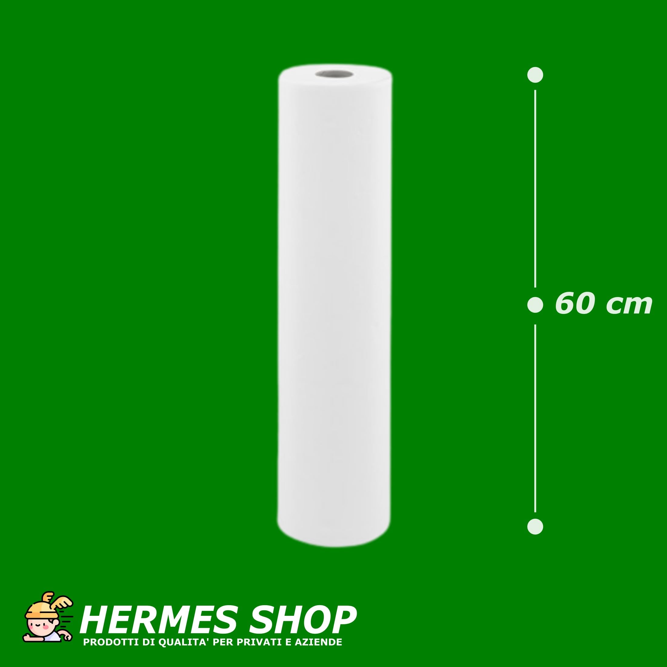 Hermes Shop Rotolo Carta Lettino Massaggio, 1 Pack x 6 Pz 60 cm x 80 mt 100% Cellulosa, Rotoli Carta Lettino Estetista e Terapie Morbidi Assorbenti, Lenzuolino Medico per Lettino Igienico Monouso