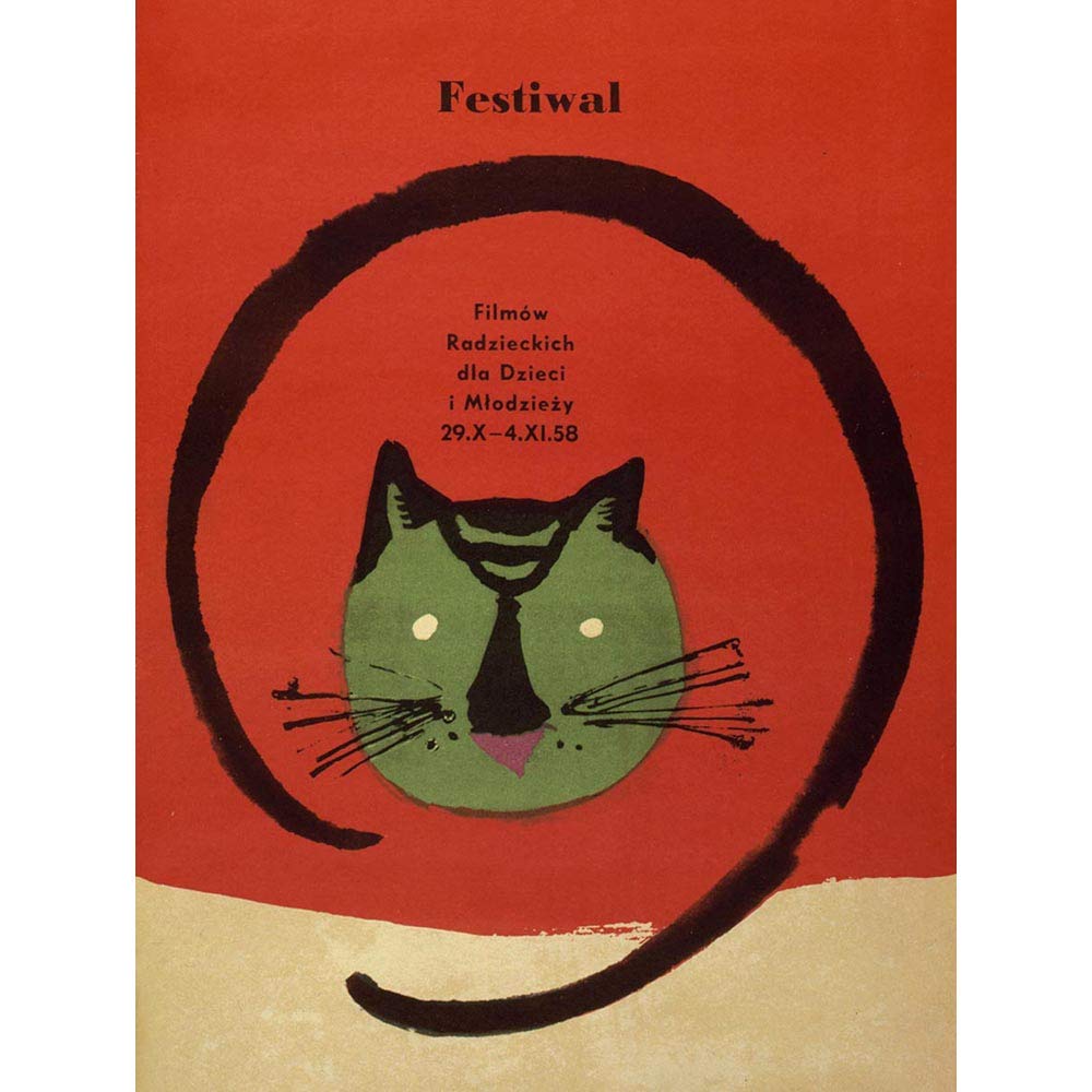 Wee Blue Coo Advertising Exhibition Festival Film Movie Cat Poland Warsaw Art Print Poster Wall Decor 12X16 Inch