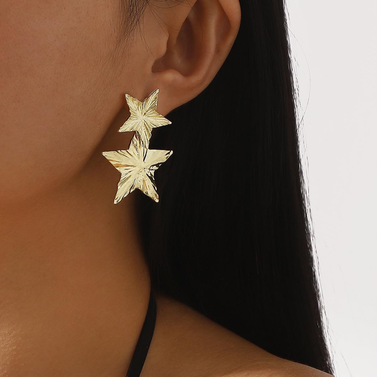 Gold Star Earrings for Women Dangle Big Gold Statement Earrings for Women Silver Star Dangle Earrings Large Silver Chunky Earrings Star Accessories Chunky Jewelry - Image 6