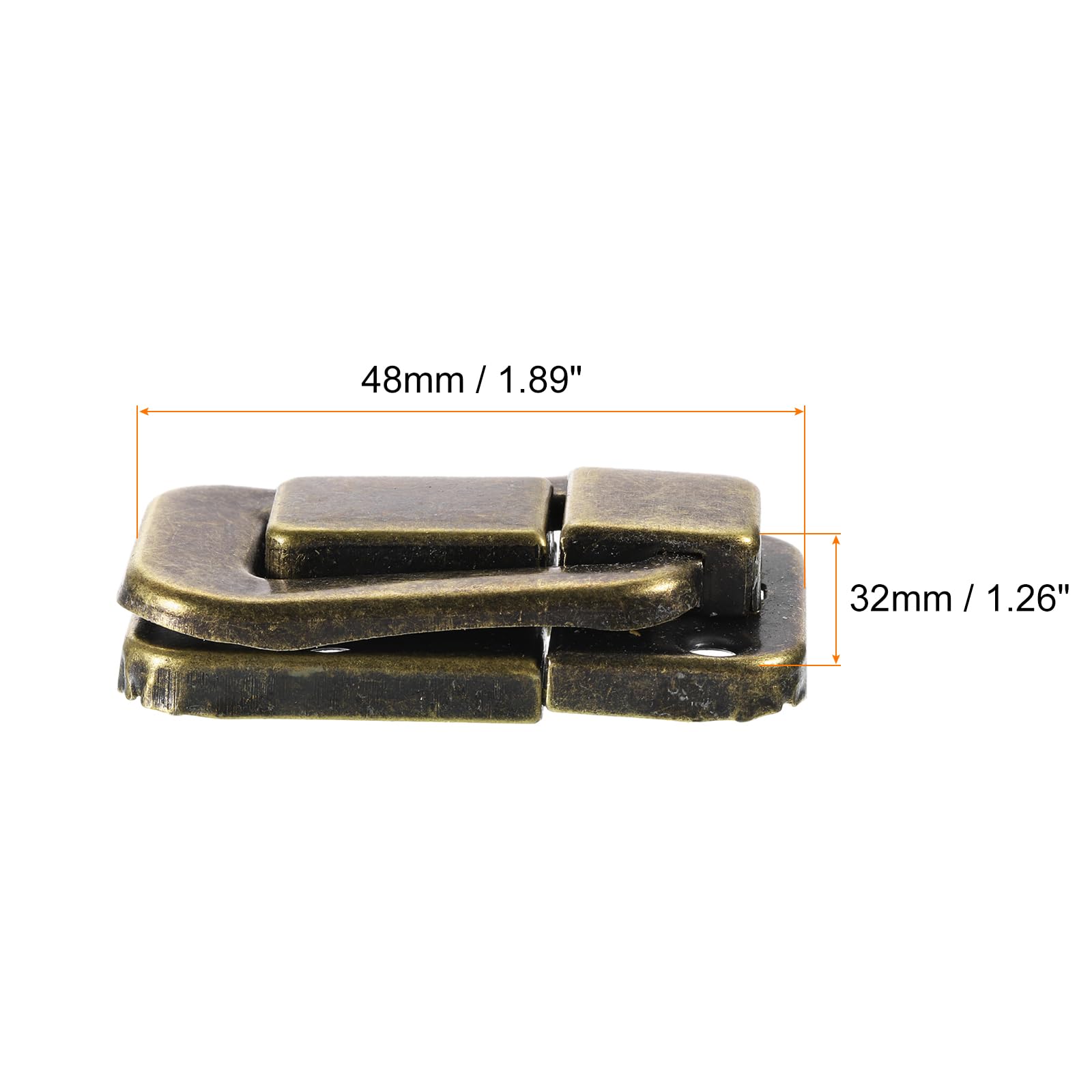 PATIKIL Lot De 4 Loquets De Serrure à Bascule En Fer Avec Clés/vis Pour Boîte à Bijoux, Boîte à Outils, Bronze 4,1 X 2,8 Cm