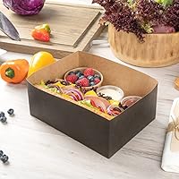 Vista 3 de Restaurantware Bio Tek - Bandejas de hamburguesas de 8.4 x 6 x 3.5 pulgadas, 100 bandejas de papel desechables para alimentos, bandejas de papel