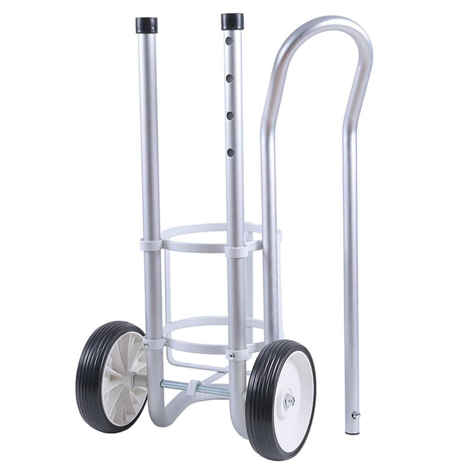 Genérico Carrito Ligero y Ajustable para bombonas con 2 Ruedas - Soporte móvil para bombonas de Gas de 2 a 10 l (Apto para 4,9-12,5 cm) - Plataforma Desmontable y portátil
