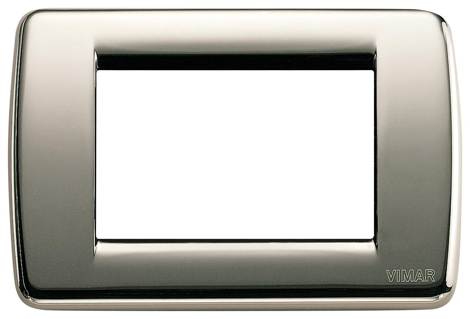 Vimar Idea Series – metalowa płytka Rondo 3 moduł chromowany czarny