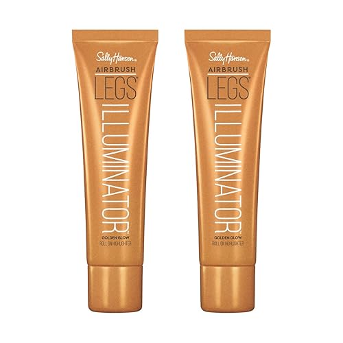 Sally Hansen Piernas de aerógrafo, maquillaje iluminador para piernas, brillo dorado, 3.3 onzas, paquete de 2