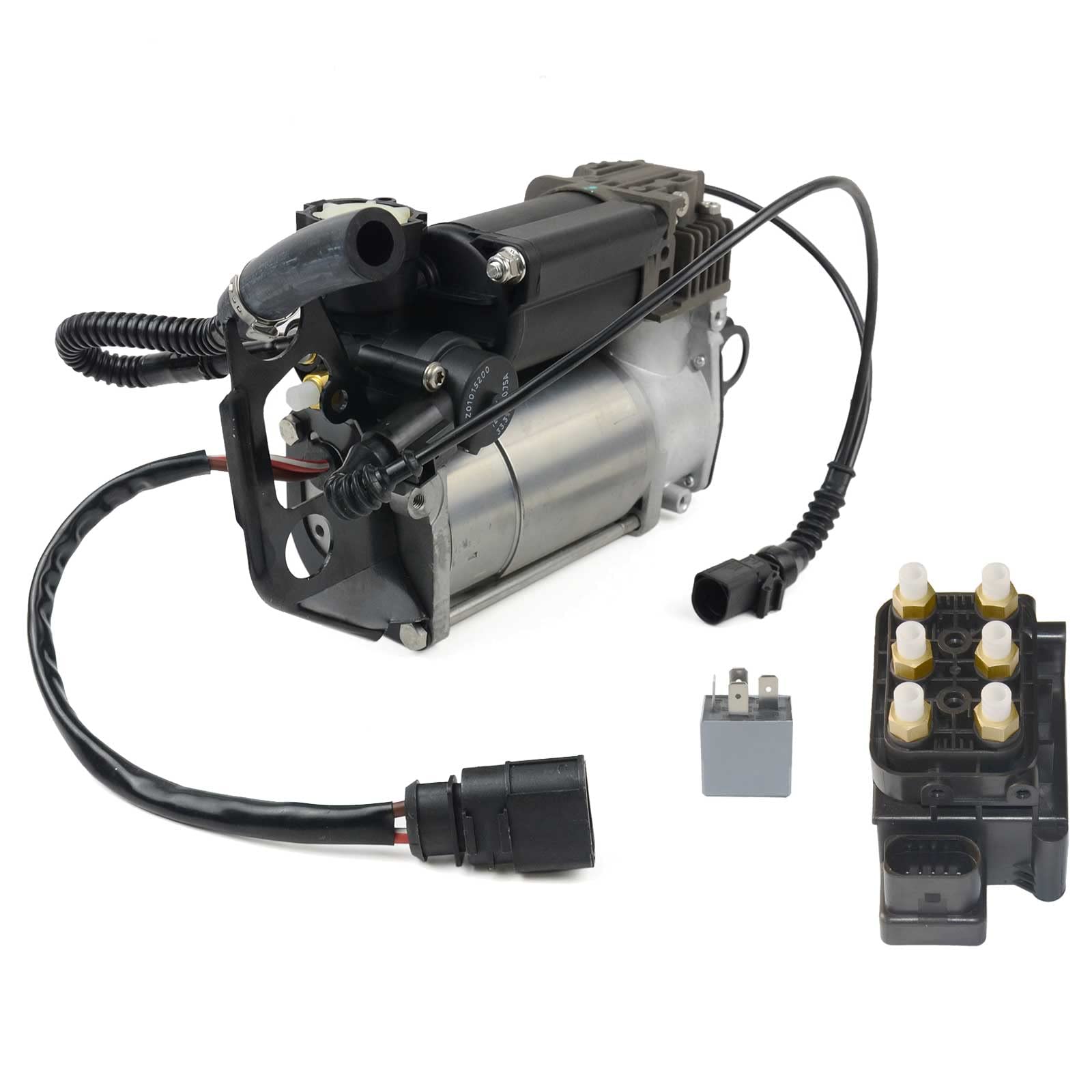 Compresor Suspensión Neumática + Válvula Compatible con Q7 4LB 2006-2015 4L0698007C 4L0698007A