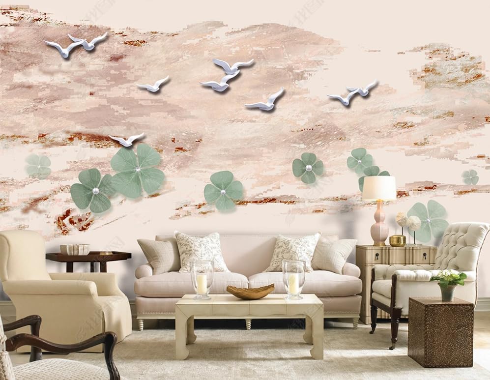 Poster geant mural fleurs 3D effet peinture à l'huile pour chambre chic - 2