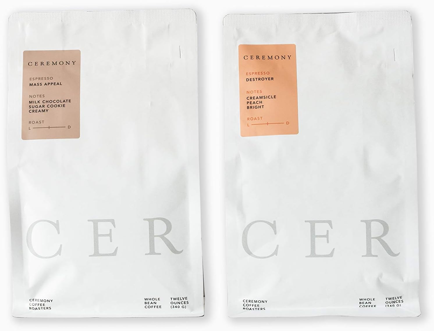 Ceremony Coffee Roasters - Espresso Variety Pack - Specialty Whole Bean or Ground Coffee- 2x12oz Bags (Whole Bean)