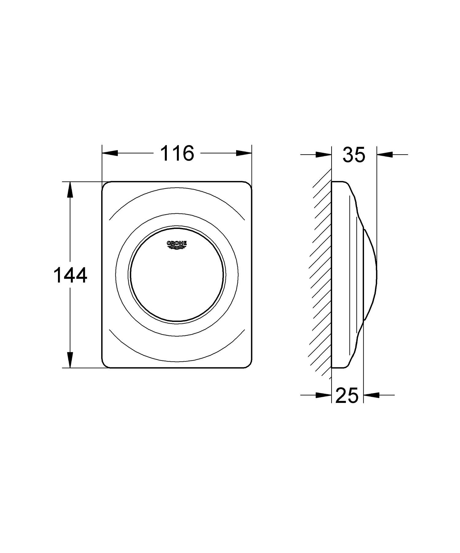 GROHE Betätigungsplatte Surf 116 x 144 mm, chrom 38808000