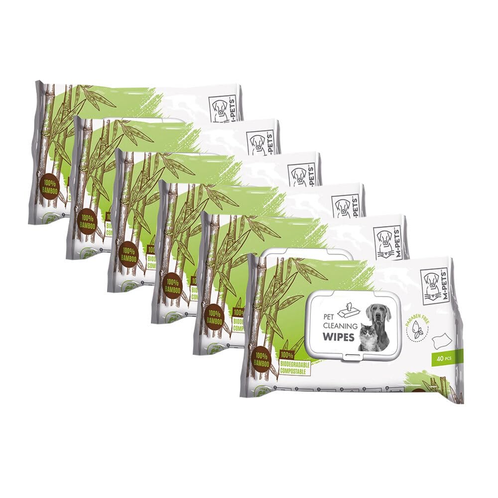 M-PETS Pet Cleaning & Grooming Wipes for Dogs & Cats, 100% Pure Bamboo & Biodegradable, Hypoallergenic, Nourishing & Moisturizing, Removes Odour, Dirt, Dander, Alcohol & Paraben Free (40 Wipes) (B0BFXCC7YG) Amazon Price History, Amazon Price Tracker