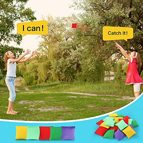 30 Pieces Mini Colorful Cornhole Bean Bags Nylon Bean Bags Sack Tossing Beanbags Fun Sports Outdoor Family Games Kid Toys For Hand Toss Games Party Game Supply For Boy Girl (Square,2.4 X 2.4 Inch) #TOP4