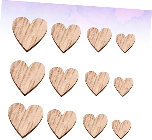 Miniatura 8 de EXCEART 400 Pcs Wood Star Ornaments Wooden Hanging Ornaments Wooden Hanging Hearts Wood Cutout Wooden Heart Ornaments Wood Embellishments Decorative