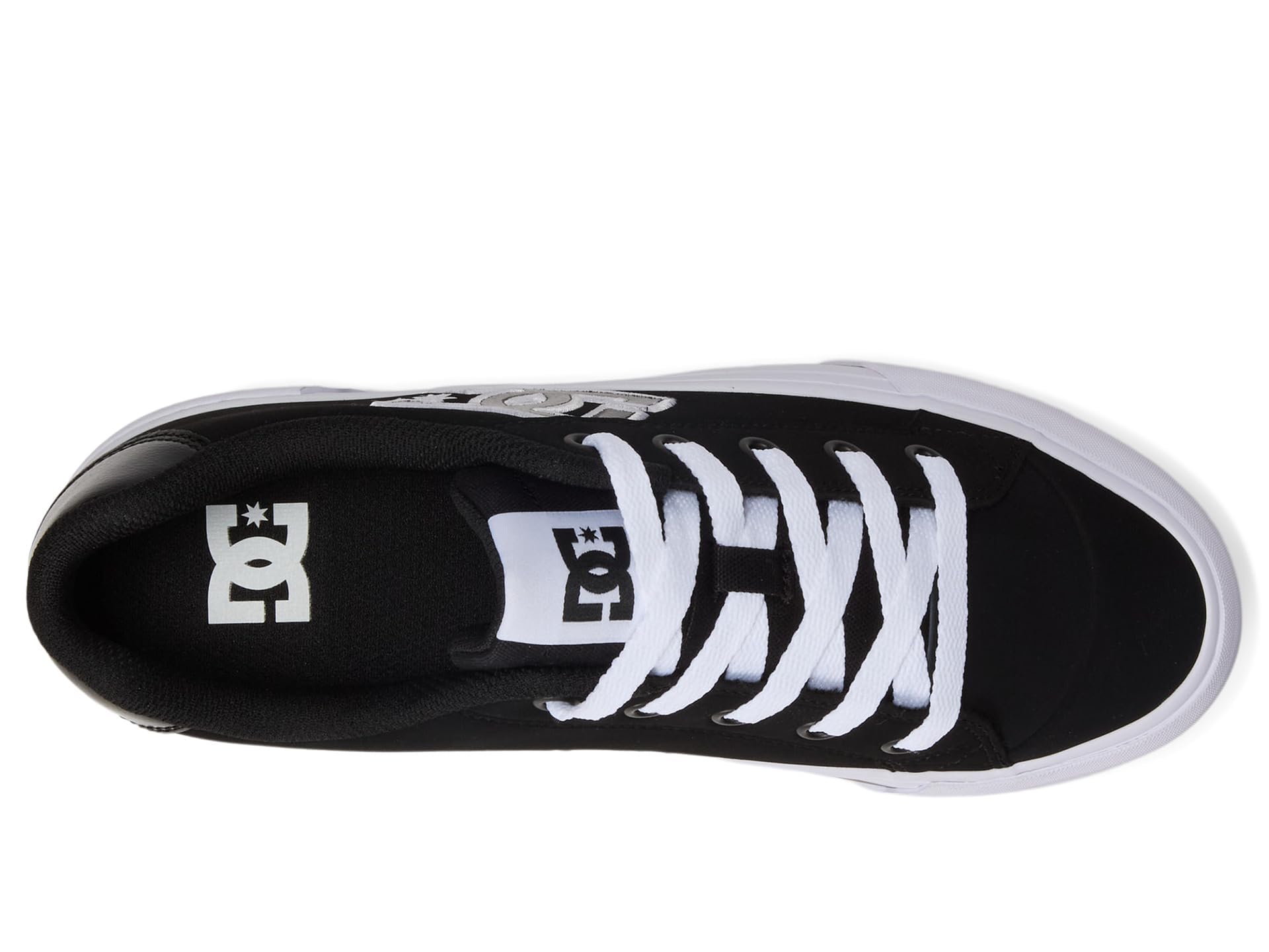 DC Women's Chelsea Platform Skate Shoe, Black, 7.5