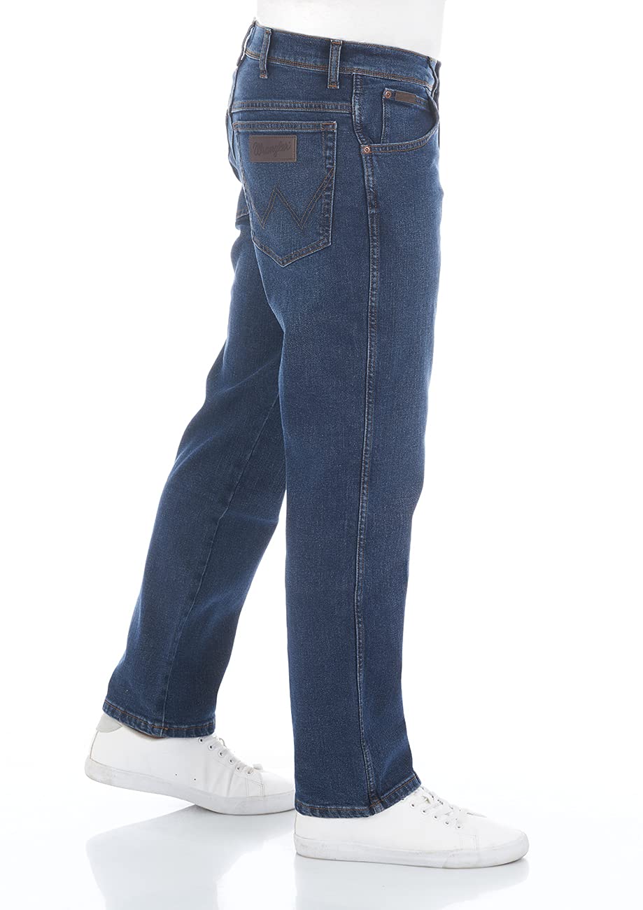 Wrangler Texas - Vaqueros elásticos para hombre de corte regular Authentic Straight