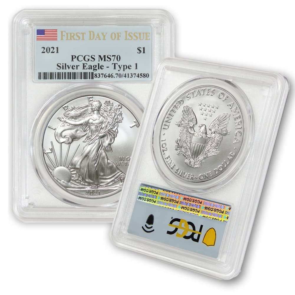 2021 T1 1 oz American Silver Eagle Coin MS-70 (Type 1 - First Day