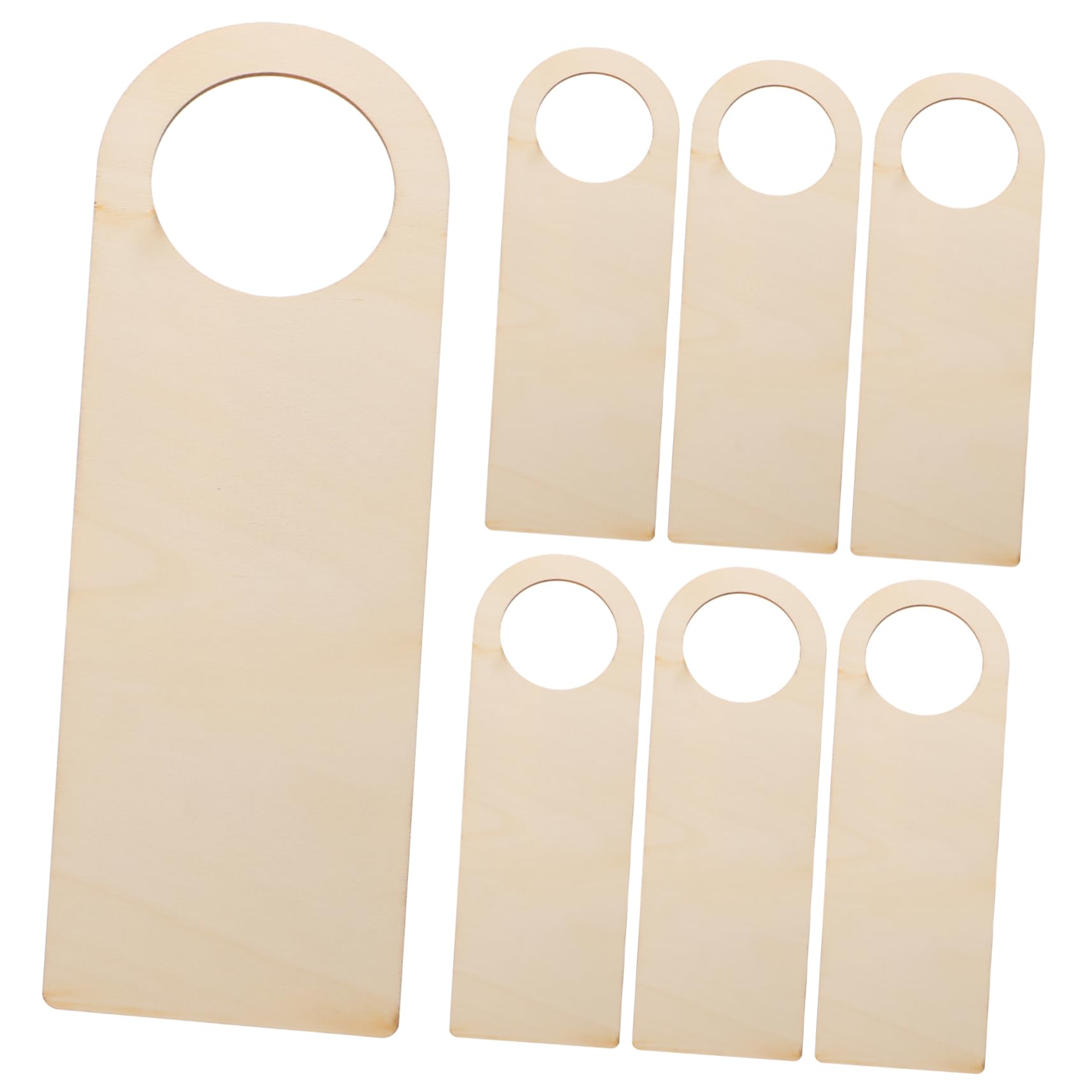 VILLCASE 12pcs Wood Door Hangers Craft DIY Door Knob Hanger for Kids Hollow Ring