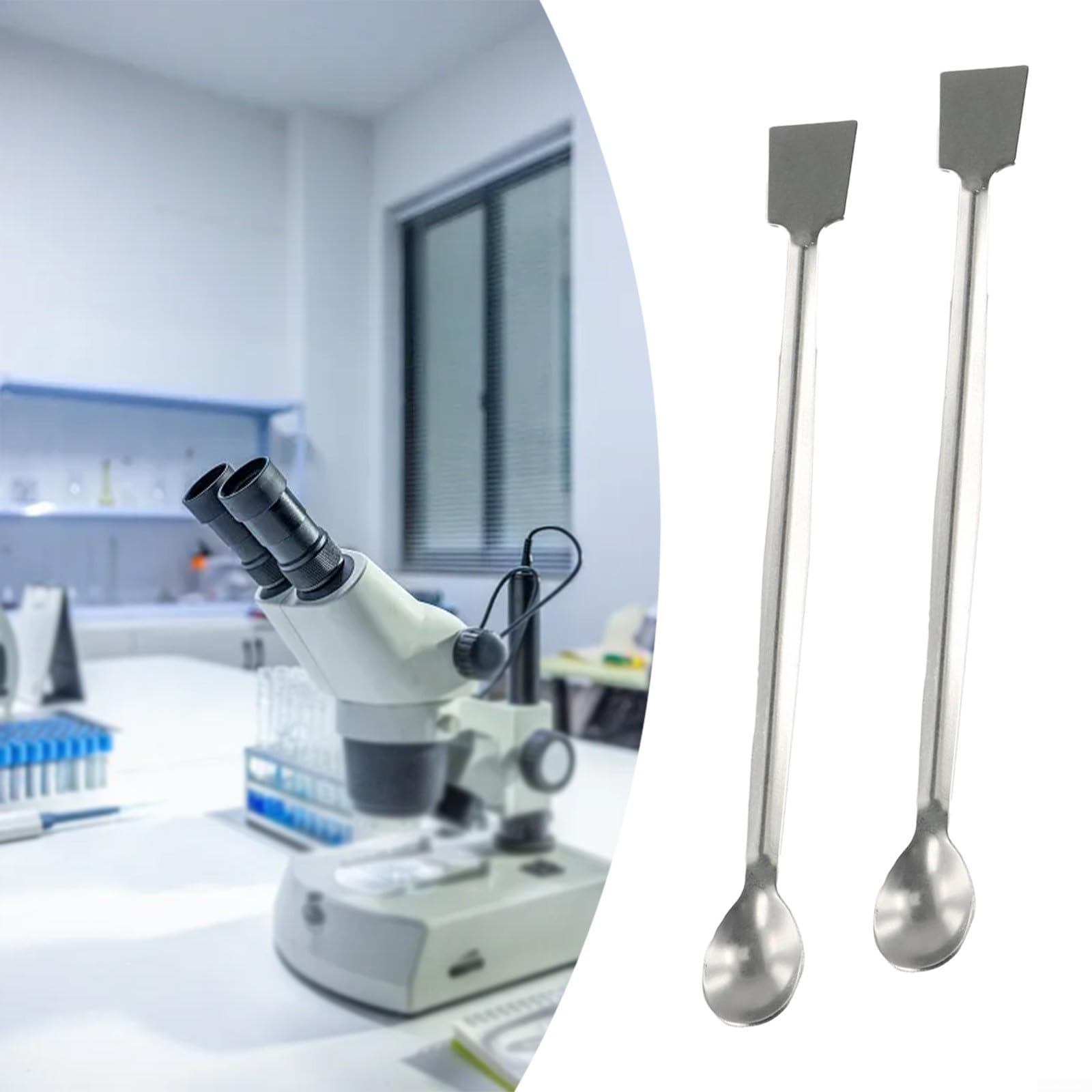 Spatola da laboratorio, spatola da laboratorio in acciaio inox, 200 mm, a doppia estremità, strumenti per campionamento di polveri da laboratorio, kit di dissezione (20 pezzi)