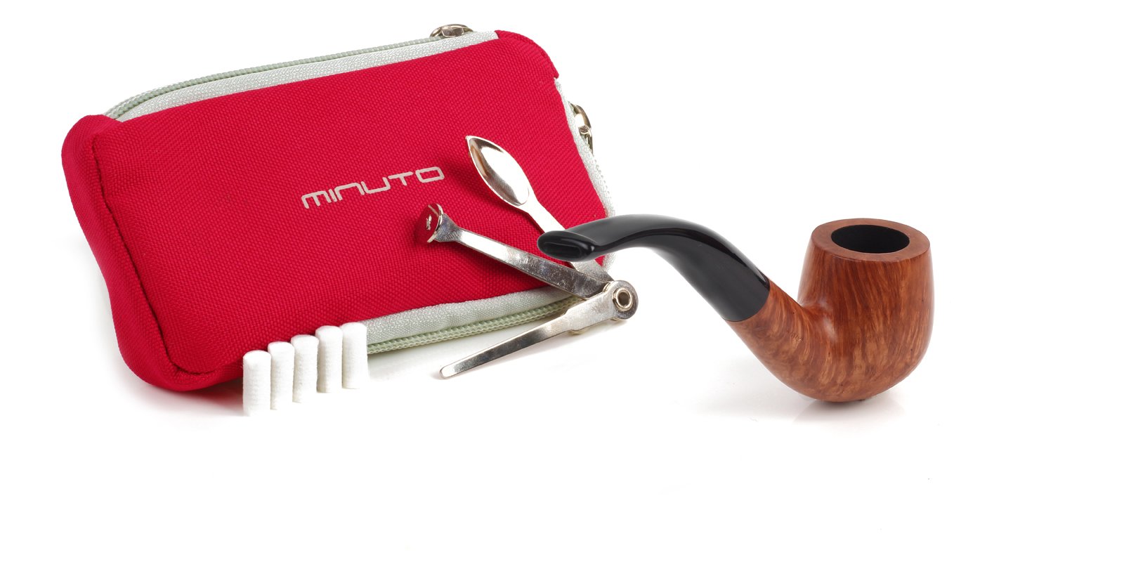 Savinelli Drewniana fajka tytoniowa MINUTO do tytoniu w rolkach model 609 6 mm w komplecie z akcesoriami klasyka made in italy