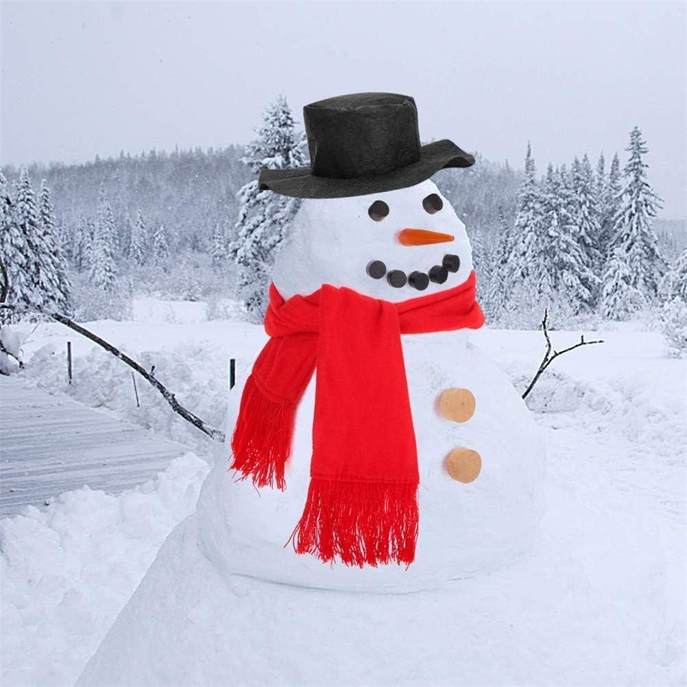 Snowman Decorating Kit, for Winter Christmas Decorations, Came with Outdoor Snowman Decoration, a top hat, Eyes and Mouth, Carrot Nose, Button, Pipe and Scarf(13pcs) (Bla image 5