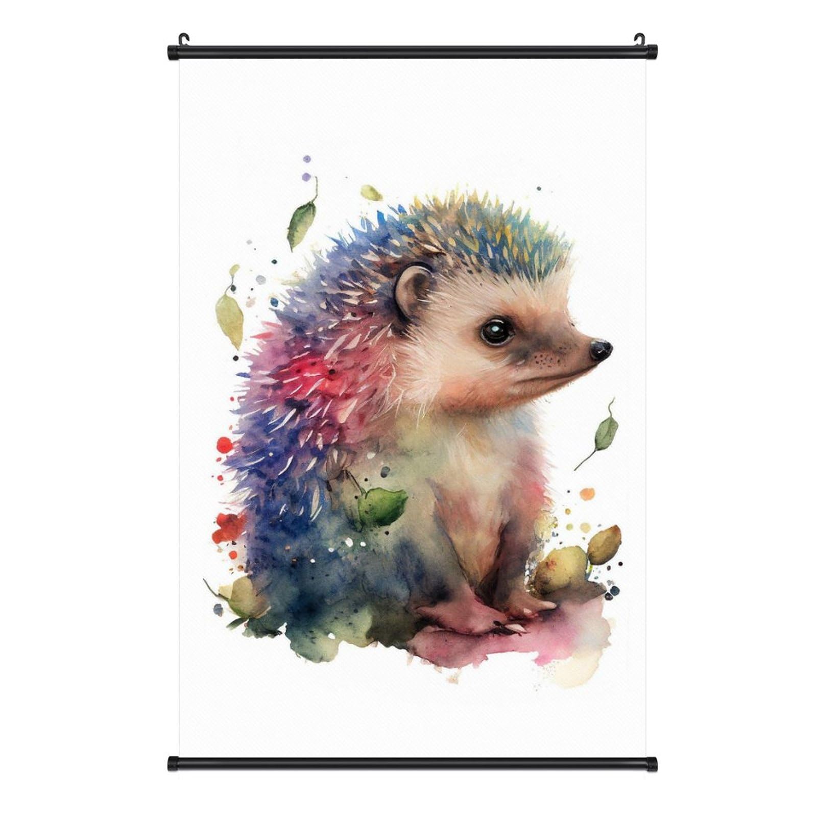 Amazon.co.jp: かわいいハリネズミの水彩画 ポスター 壁掛け 掛け画 