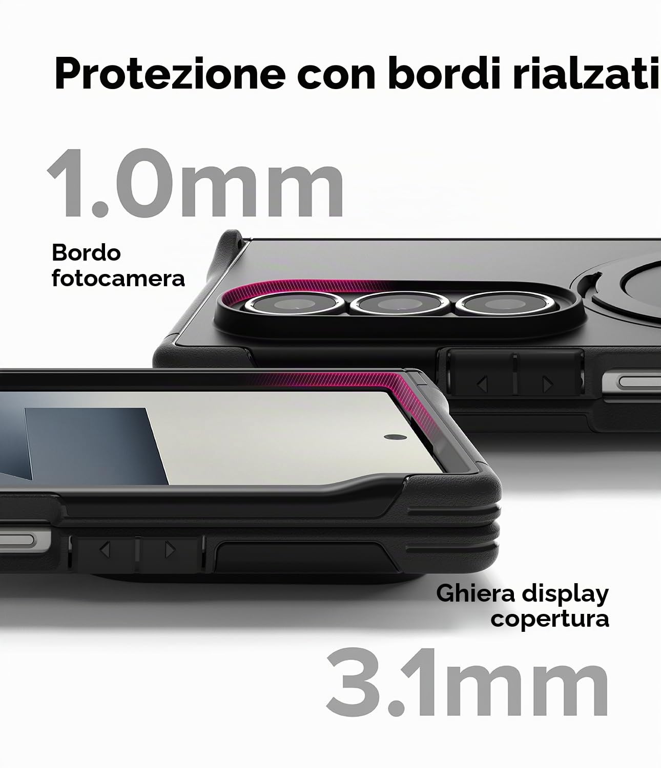 Ringke Alles Pro Compatibile con Cover Samsung Galaxy Z Fold 7, Compatibile con Accessori Magnetici, Custodia per Telefono Robusta e Di Alta Qualità con Supporto Girevole a 360 Gradi - Black