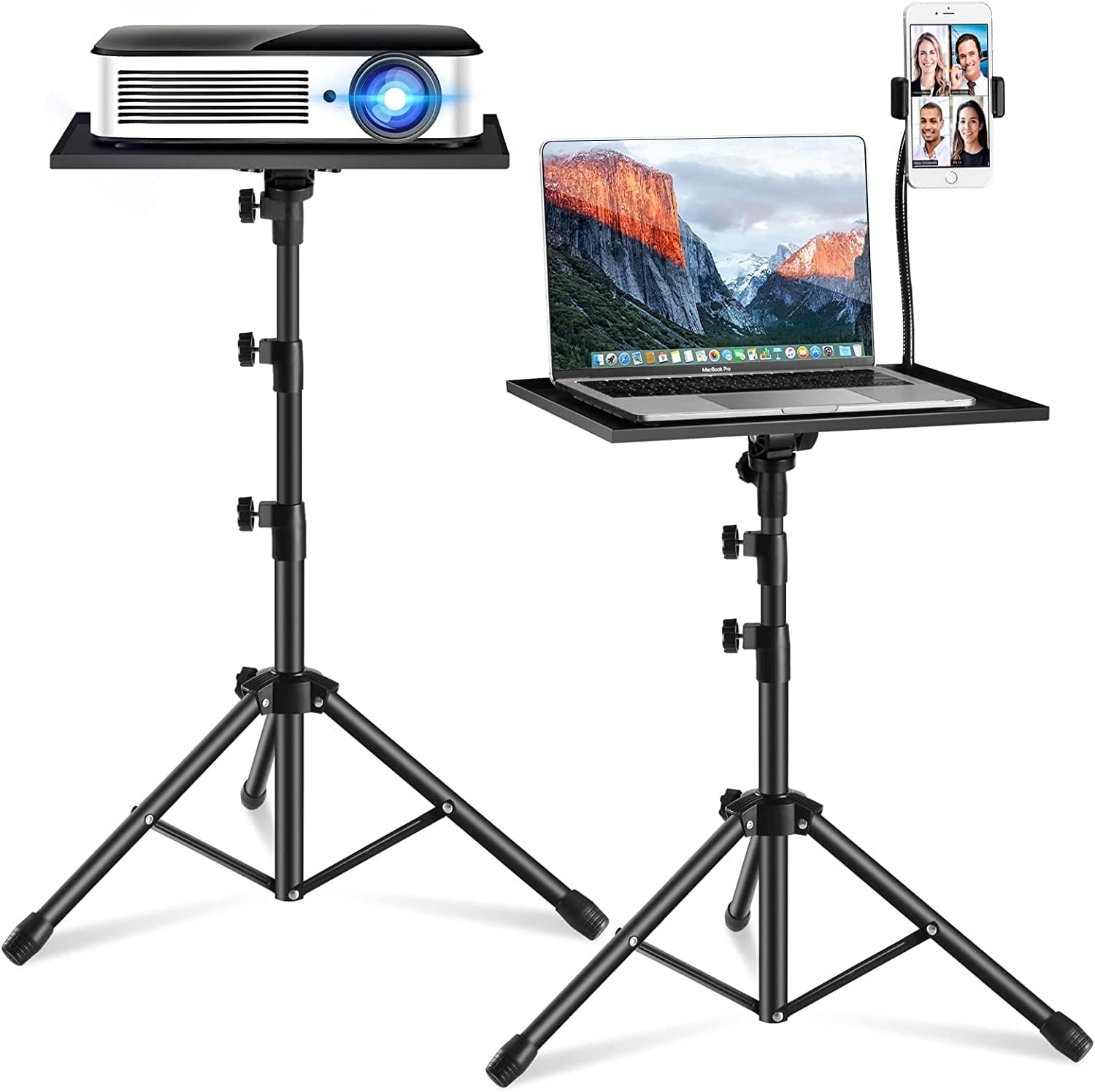 Syskonics Tripod Projector Stand for 38 Inch to 65 Inch, Height Adjustable Laptop Tripod Stand, Speaker Tripod Stand for Office, Home, Stage, Studio, DJ Rack Holder Mount