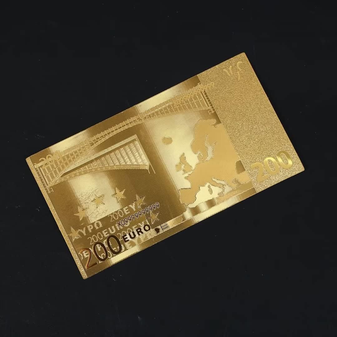 7PCS 24k Gold Euro Bills Set Money, Souvenir Banknote 5/10/20/50/100/200/500 Euro Bill, Set of Gold Commemorative Bills with Gold Foil - Image 2