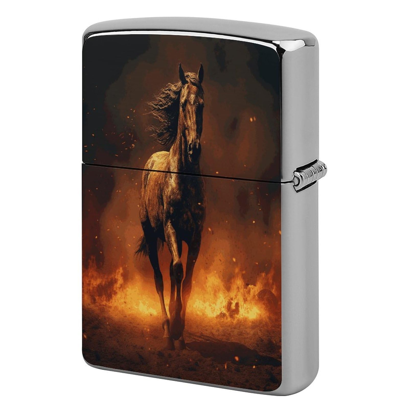 Fodpand Style Flame Horse Metal Lighter Case Cover Lighter Sleeve