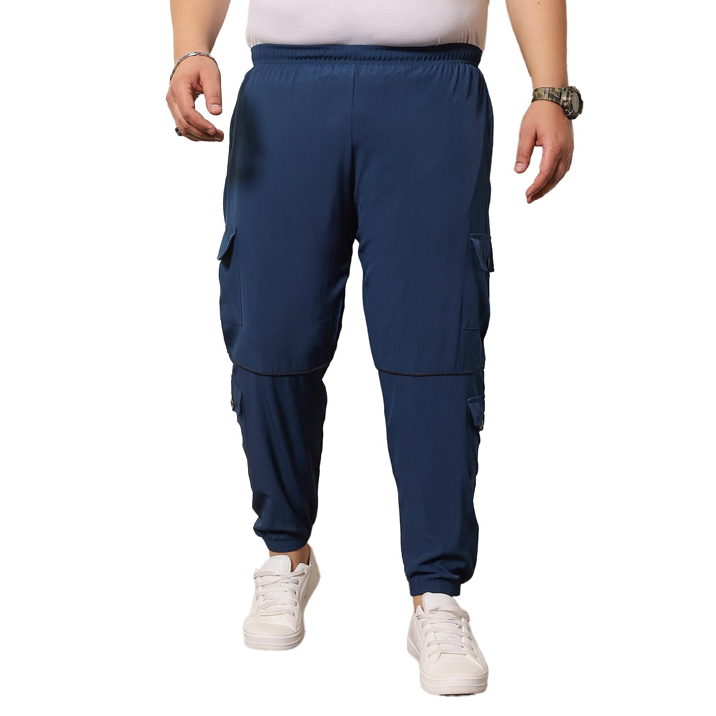 Plus Size Men's Regular Fit Solid Trackpants-image-24