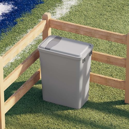 Image of Dowell Wastebasket Trash Can Container, Plastic Garbage Bin, Stackable, for Kitchen, Office, Home & Commercial Use, Fits Under Sink /Desk - Grey (1, 35 QT LID Only)