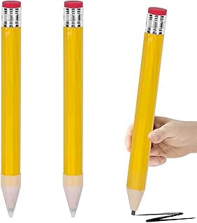 FOIMAS 3pcs Giant Wooden Pencils,13.4 Inch Novelty Jumbo Pencil Prop with Eraser for School Office Prop Supply Novelty Gift,Yellow