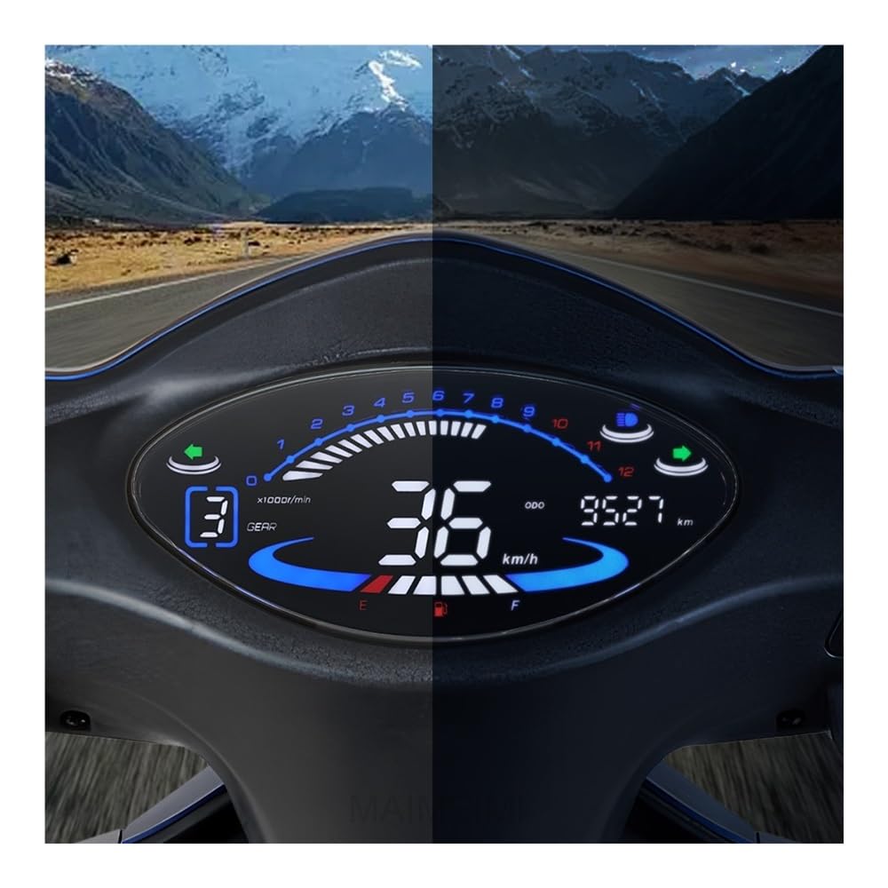 Moto Tachimetro Digitale L Motociclo Tachimetro RPM Cruscotto Tablero Velocimetro Contachometri Indicatore di velocità per Biz100 per Biz125 per C100 per Brase