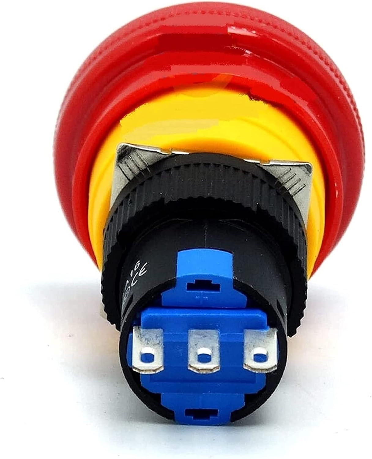 16mm Mushroom Emergency Stop e-Stop Switch 3 pins NO+NC