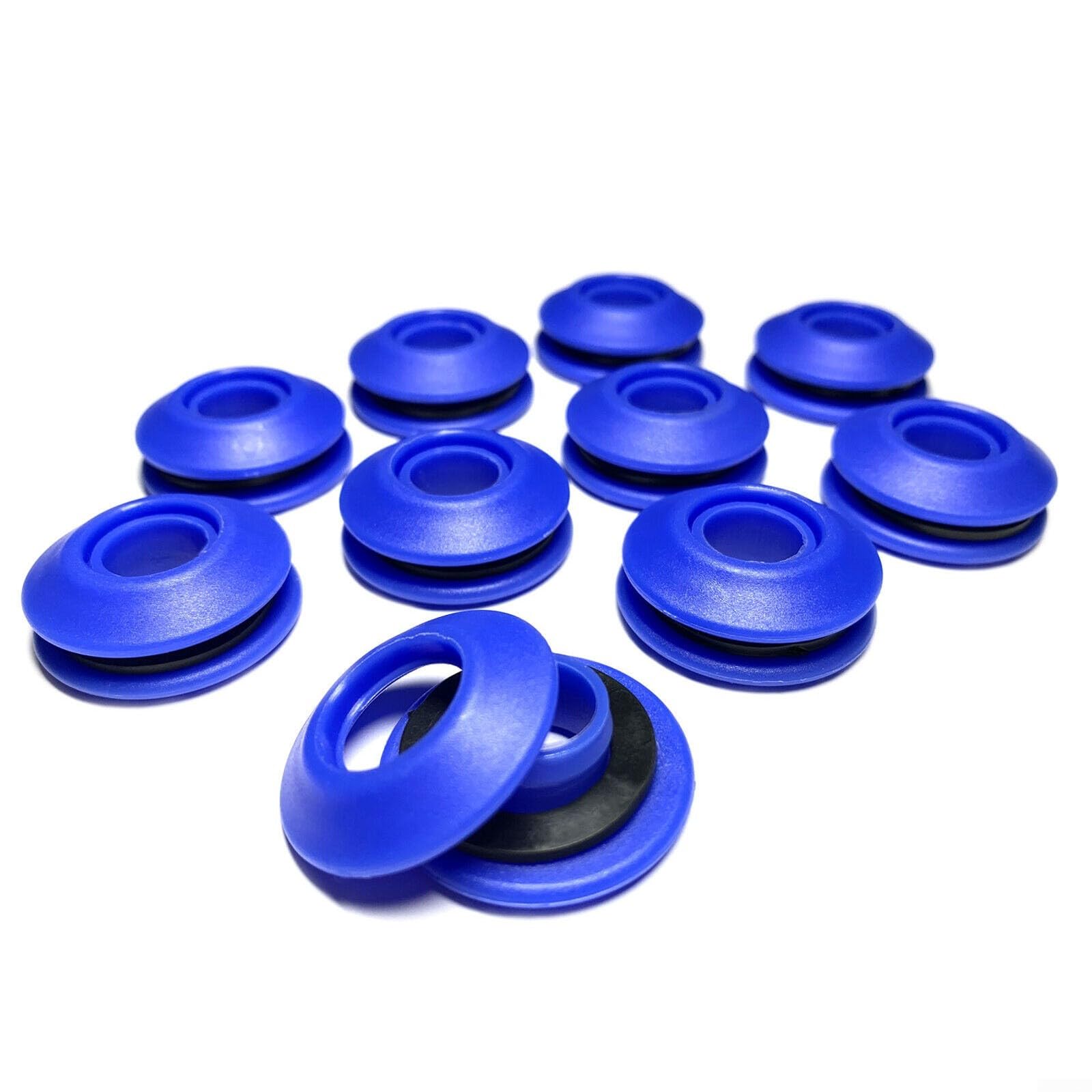 10/50Pcs Round Eyelets, Plastic Eyelets Set, For Tarpaulins Securing Solar Covers Pools(10pcs Blue)