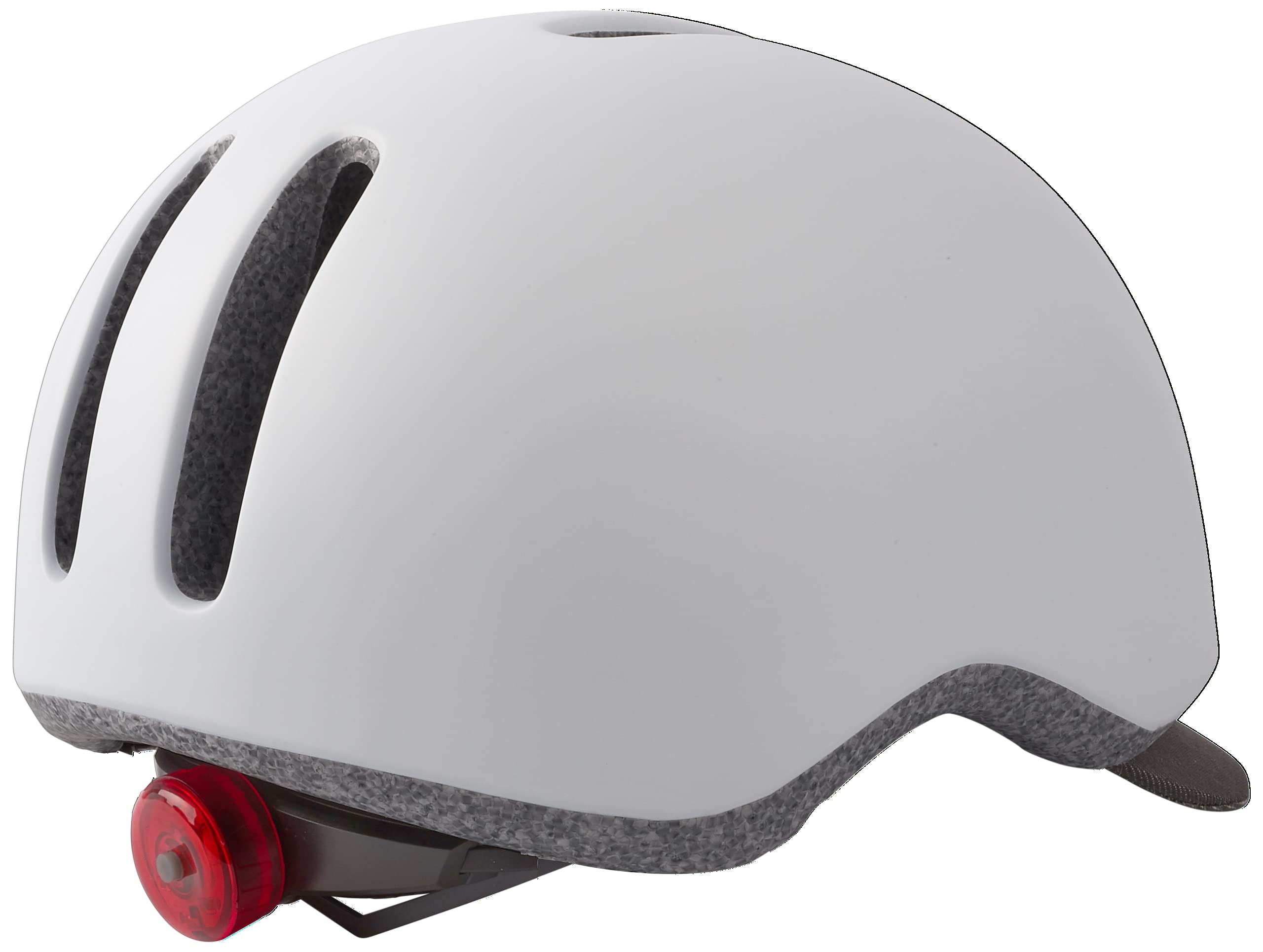 POLISPORT 8740700001 - Casco Commuter Bicicleta Urbana Ciudad para Hombres y Mujeres Ajustable Talla M (54-58cm) con Visera y certificación CE en Color Blanco Mate/Gris