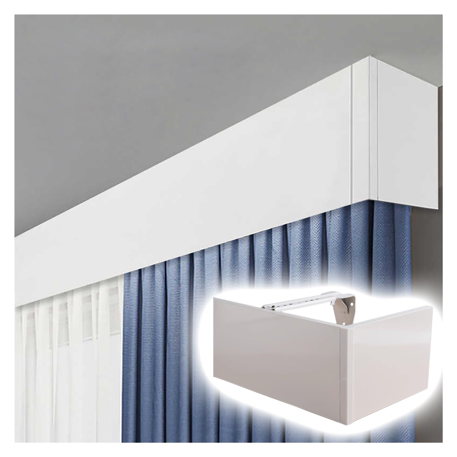 Tringle à rideaux pour caisson de fenêtre et grand salon moderne
