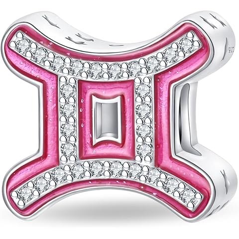 MICOO 925 Sterling Silver Zodiac Signs Charms Fits Pandora Bracelets Necklace 5A Cubic Zirconia Constellation Bead Charm for Women DIY Birthday Jewelry Gift