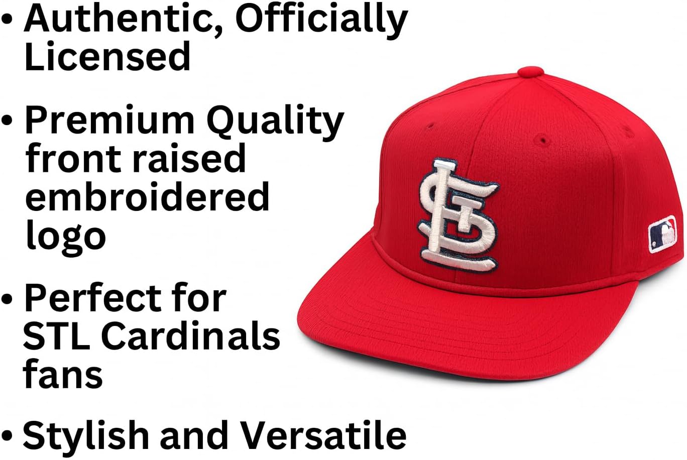 Officially Licensed St. Louis Baseball Kids Youth Hat Adjustable Classic Team Logo Cap (Red)