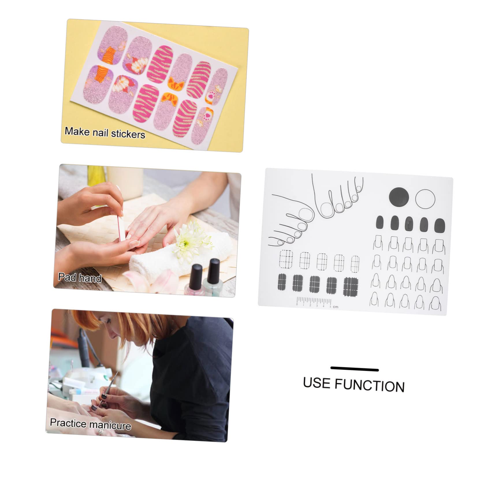 SHERCHPRY Acrylic Nail Practice Mat Silicone Trainer Sheet for DIY Application Portable Design for Nail Art Stencil Acrylic Application Practice