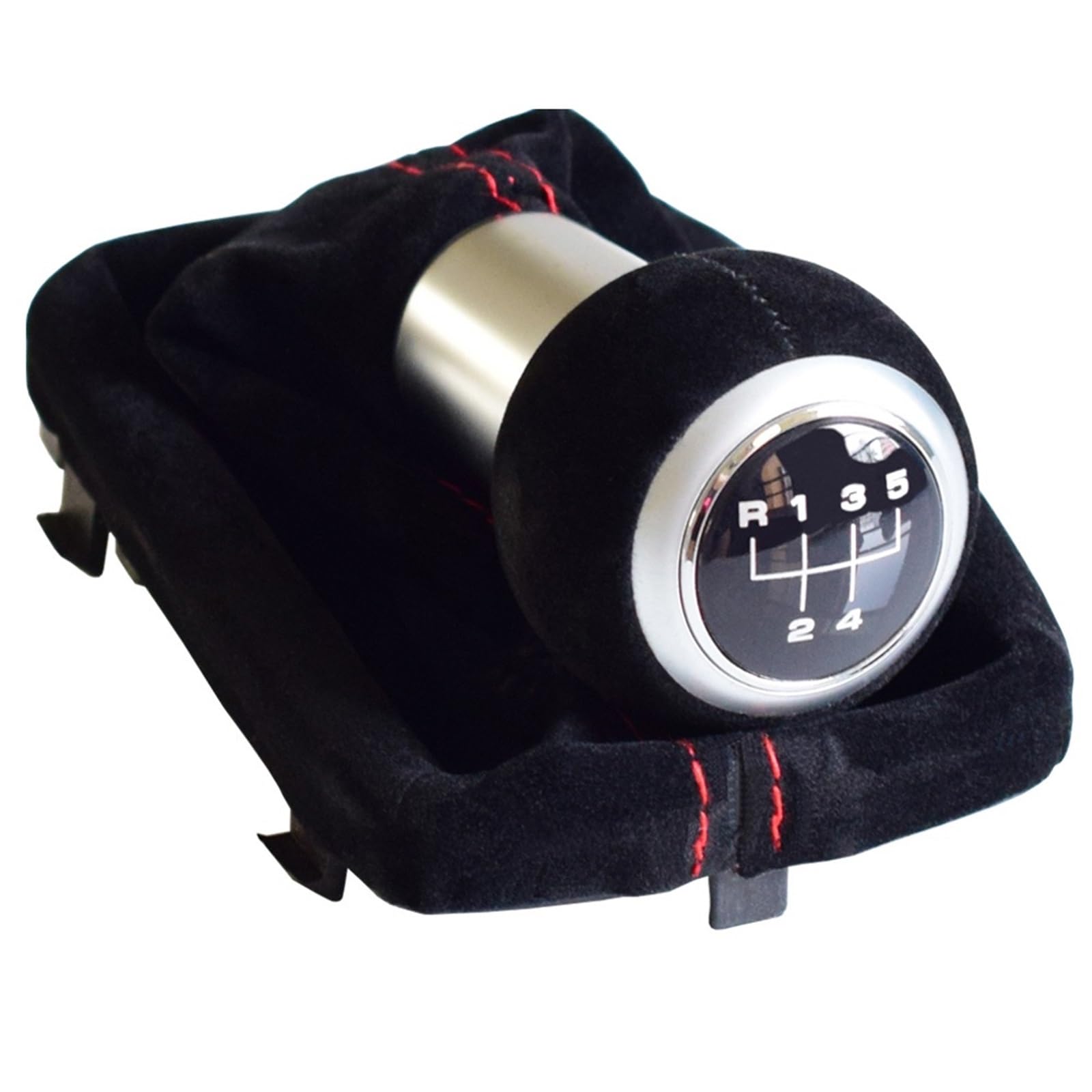 Lzbzhb One Color Car Manual 5/6 Speed Leather Gear Shift Knob Lever Shifter With Gaiter Boot Case For A3 For S3 2001 2002 2003 Gear Shift Knob(5 Speed-Black)