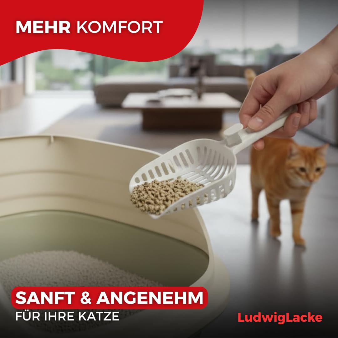 Katzenklo [inkl. Katzenschaufel] – Katzentoilette [offen & freier Einstieg] – Katzenklo aus robustem Kunststoff – Leicht zu reinigen – 26,5 × 47,7 × 38,7 cm
