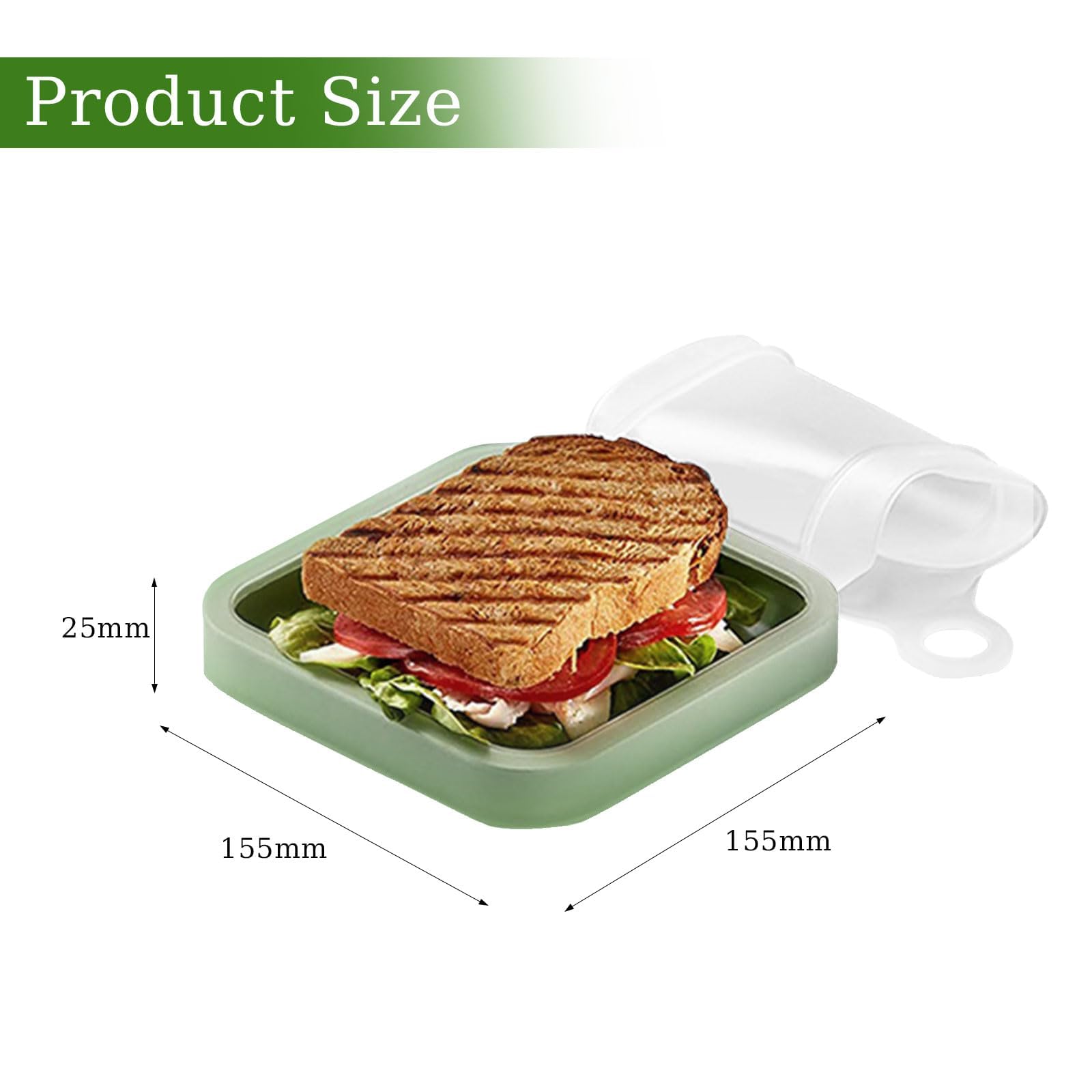 VZU Sandwich Box, Sandwich Container, 1 Unit, Reusable Sandwich Box Container with Lid - Image 2