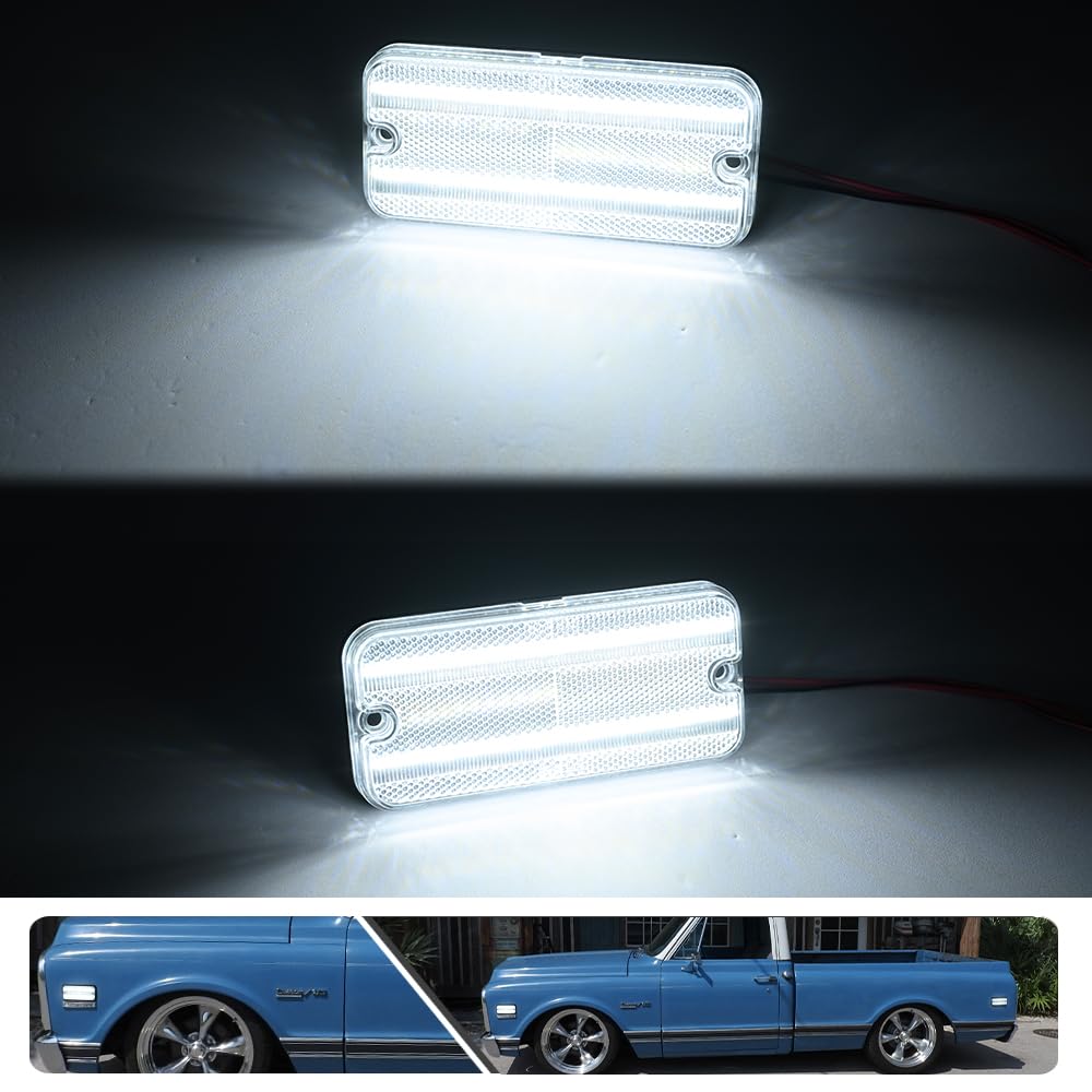 Amazon | ホワイトLEDサイドマーカーライト 4個 1968-1972 シボレー