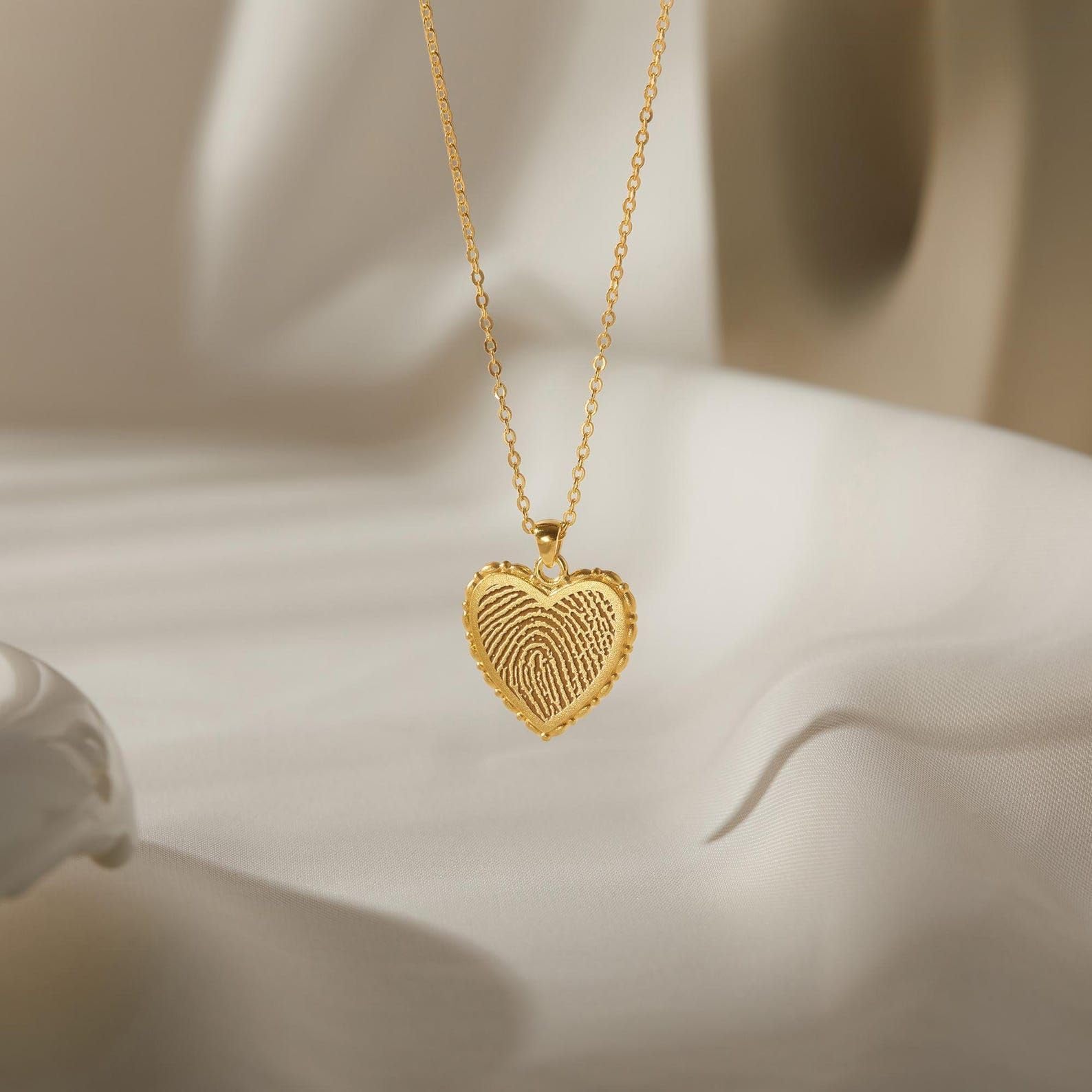 Collar con huella digital oro, huella del pulgar collar, conmemorativo joya pérdida de mamá personalizado del pulgar digital joya Día de la Madre Navidad cumpleaños aniversario