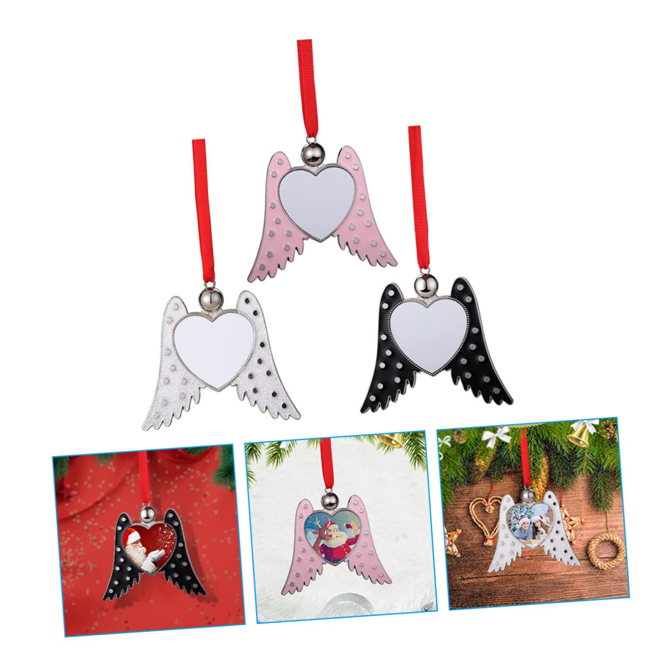 Cabilock 3 Ensembles Pendentif Sapin De Noël Lumières Féériques Lumière Décor d'ailes d'ange De Noël Guirlande Lumineuse Extérieure Vignes avec Guirlandes Lumineuses Aile Métal 3 Pièces * 3