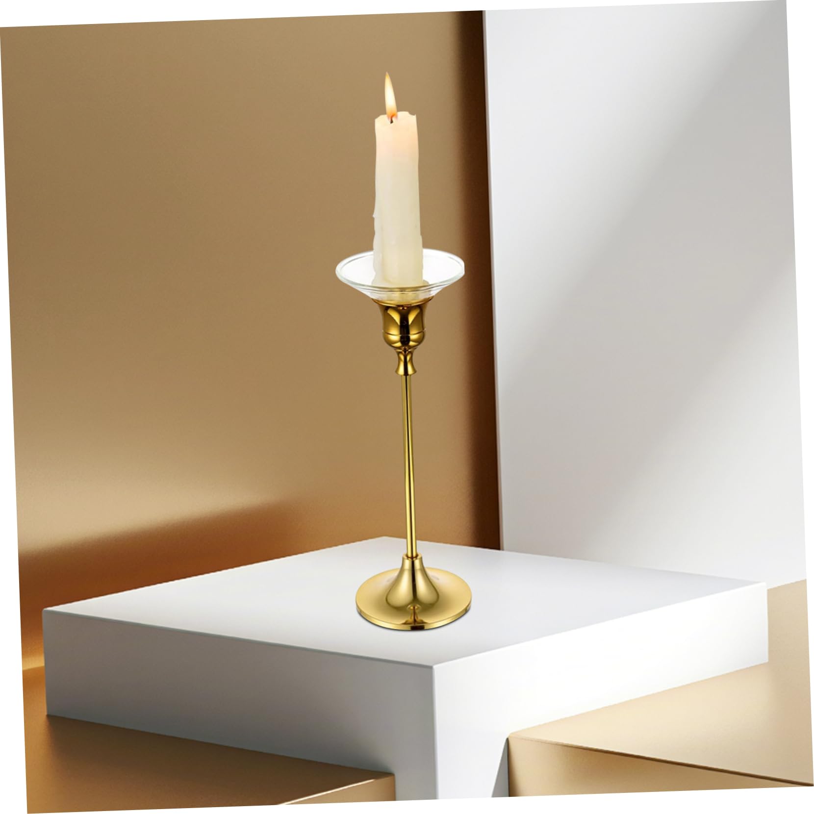 Protezione per Candele in Vetro 12 Pezzi, Salvagoccia per Candele a Taper, Design Facile da Pulire e Uso Duraturo per Casa e Hotel