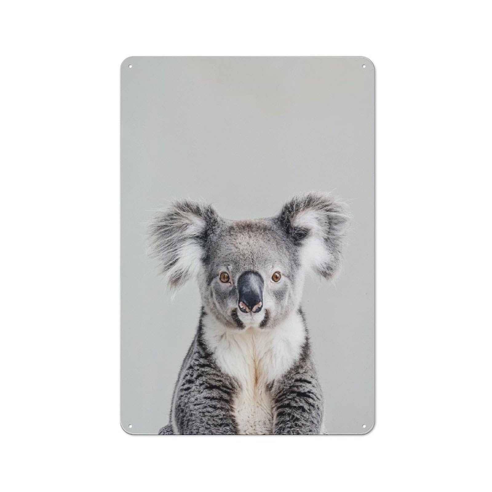 Junmoney Style-14 Cute Baby Koala Metal Wall Sign 30X20cm, Retro Decor For Workshop Wall, For Garage, Workshop And Man Cave Decoration