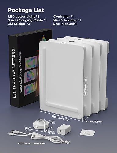 Miniatura 7 de Dekala Letras iluminadas de marquesina "LOVE" para decoración de pared, letreros de neón con tira LED para decoración de cumpleaños, bodas, fiestas