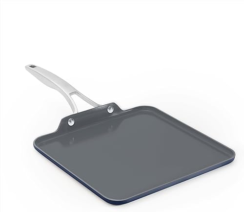 Calphalon Premier Ceramic - Plancha cuadrada antiadherente de 11 pulgadas, color azul medianoche
